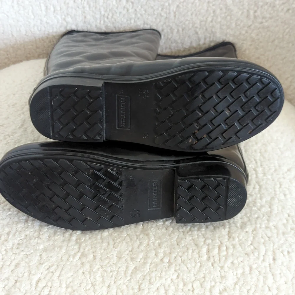 Hunter Black Women's Sandhurst Savoy Riding Rain Boot Quilted Black - Picture 7 of 9